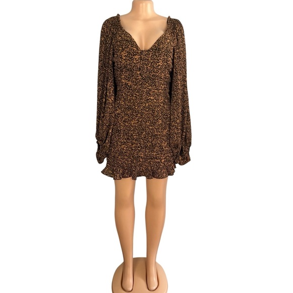 Ted Baker Light Brown Wyatte Ruched Mini Dress - Picture 3 of 12